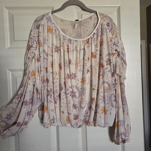 Floral Free People Peasant Blouse S